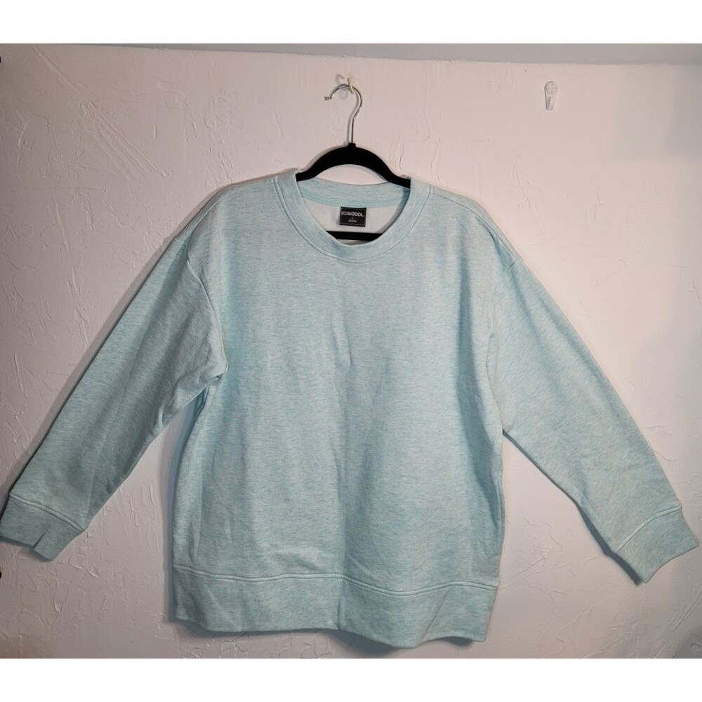 32 Degrees Cool Sweatshirt Mens L Aqua Blue Crewneck Soft Casual Pullover